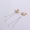 Brass Micro Pave Cubic Zirconia Dangle Stud Earring EJEW-EE0004-13GP-4