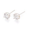 925 Sterling Silver & Clear Cubic Zirconia Stud Earrings STER-T008-70S-02-2