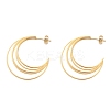 Multilayer C-Shaped 304 Stainless Steel Stud Earrings LS-EJEW-Z098-28G-4