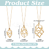 3Pcs Brass Macrame Pouch Necklaces NJEW-WR00008-2