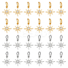 24Pcs 2 Colors Brass Cubic Zirconia Pendants PALLOY-BC00005-1