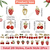 40Pcs 20 Styles  Strawberry & Cherry Alloy Pendants FIND-SC0019-91-2