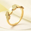 Textured Heart 304 Stainless Steel Finger Ring for Women RJEW-L126-10B-G-1