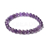 Natural Amethyst Bead Stretch Bracelets BJEW-K212-A-034-7