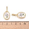 Spray Painted Brass Pave Clear Cubic Zirconia Pendants KK-T072-28B-G-3