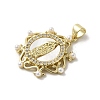 Brass Pave Shell Pendants KK-I708-16A-G-2
