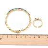 Oval Brass Micro Pave Cubic Zirconia Cuff Bangles & Rings Sets for Women SJEW-R002-06G-07-5