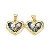 Flower Brass Enamel Pendants KK-D390-17G-05-1