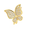 Rack Plating Brass Micro Pave Clear Cubic Zirconia Twister Clasps KK-B093-28G-1