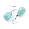 Synthetic Turquoise Dangle Earrings EJEW-P143-C09-2