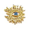 Evil Eye Alloy Rhinestone Brooches for Backpack Clothes JEWB-A030-01G-2