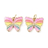 Rack Plating Brass Enamel Charms KK-B076-07G-1