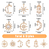 24Pcs 6 Styles Brass Micro Pave Cubic Zirconia Pendants KK-DC0002-84-2