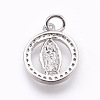 Brass Micro Pave Cubic Zirconia Pendants ZIRC-E152-14P-RS-2