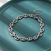 304 Stainless Steel Oval Link Chains Bracelets for Men & Women BJEW-D042-47P-3
