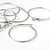 Platinum Color Brass Hoop Earrings X-EC108-3NF-3