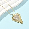 Brass Micro Pave Clear Cubic Zirconia Heart Pendant Necklaces for Women NJEW-D306-04G-B-5