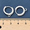 Brass Micro Pave Clear Cubic Zirconia Hoop Earring Findings KK-H532-14B-S-3