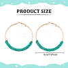7 Pairs 7 Colors Glass Round Braided Beaded Hoop Earrings EJEW-AN0002-21-2