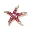 Starfish Alloy Rhinestone Sea Animal Brooches JEWB-S023-01C-1