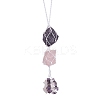 Nuggets Raw Natural Amethyst & Rose Quartz Pouch Pendant Decorations HJEW-JM01926-01-1