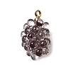 Grape Brass Acrylic Pendants OACR-R006-05G-01-2