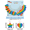 12Pcs 2 Style Striped Plastic Rainbow Heart & Star Charm Locking Stitch Markers HJEW-PH01681-2