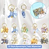 60Pcs 10 Style Glass Pendants PALLOY-YW00162-3