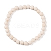 Natural Fossil Round Beaded Stretch Bracelets G-U005-01A-01-1
