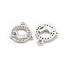 Brass Micro Pave Clear Cubic Zirconia Charms KK-Z044-20P-2