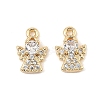 Brass Micro Pave Cubic Zirconia Charms KK-C155-03G-01-1