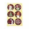 48Pcs Christmas Theme Round Dot Paper Picture Stickers for DIY Scrapbooking STIC-E003-01-2