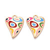 Rack Plating Alloy Enamel Pendants PALLOY-T091-15B-1