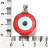 Flat Round 201 Stainless Steel Acrylic Pendants STAS-U036-01P-07-3