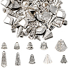 100Pcs 10 Styles Tibetan Styles Alloy Bead Cone & Caps FIND-SP0020-73C-1