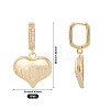 1Pair Brass Clear Cubic Zirconia Heart Hoop Earrings EJEW-TA0008-59-2