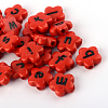 Opaque Acrylic Flower Horizontal Hole Letter Beads SACR-Q126-06-2