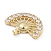 Fan Shaped Rack Plating Brass Micro Pave Cubic Zirconia Pendants KK-G512-28A-G-2