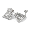 304 Stainless Steel Rectangle Net Ear Studs for Women EJEW-P234-06P-2