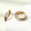 Brass Micro Pave Cubic Zirconia Hoop Earrings KK-CBA8324-24G-4