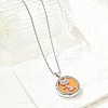 316 Surgical Stainless Steel Aromatherapy Diffuser Perfume Hollow Flat Round Pendant Box Chain Necklaces LS-NJEW-R016-01P-07-1