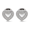 304 Stainless Steel Micro Pave Clear Cubic Zirconia Stud Earrings STAS-Z107-01P-04-4