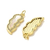 Brass Micro Pave Clear Cubic Zirconia Pendants KK-K365-14C-G-2