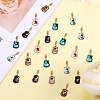 30Pcs 5 Colors Rack Plating Golden Tone Alloy Pendants ENAM-SZ0004-06-6