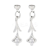 Brass Pave Clear Cubic Zirconia Fold Over Clasps KK-F875-11P-1