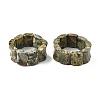 Natural Kambaba Jasper Beads Rectangle Beaded Stretch Bracelet BJEW-Q012-02A-4