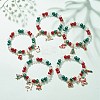 5Pcs 5 Styles Christmas Acrylic Beaded Stretch Bracelet Sets BJEW-JB08292-S-1
