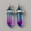 Glass Double Terminal Pointed Pendants G-WH0016-41H-1