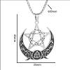 Moon Pentagram 201 Stainless Steel Pendant Necklaces for Women Men FS-WG0AEB1-01-4