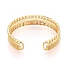 Brass Micro Pave Cubic Zirconia and Rhinestone Cuff Bangles for Women KK-T079-65G-3